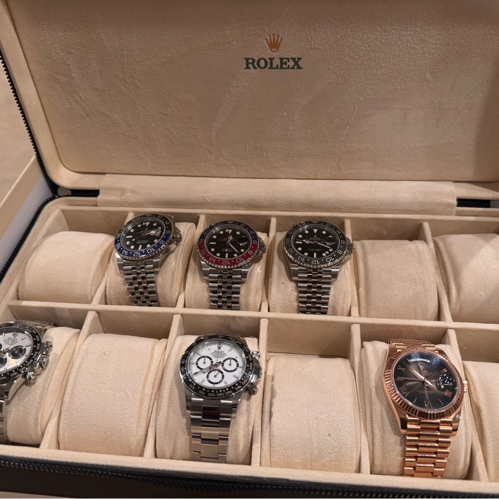 Rolex Dark Brown Leather Watch Storage Zippered Case - Picture 7 of 8